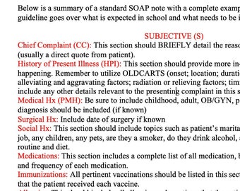 Digital SOAP Note for Healthcare Students - Etsy