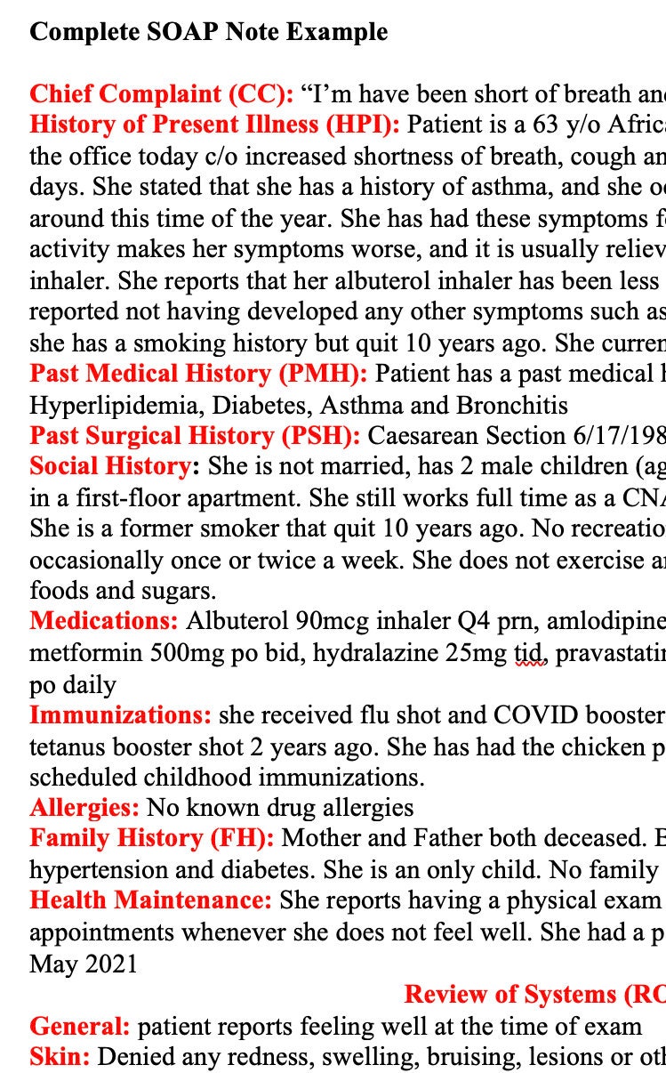 SOAP Note Guide and Real Example for Nurse Practitioners, Physician ...