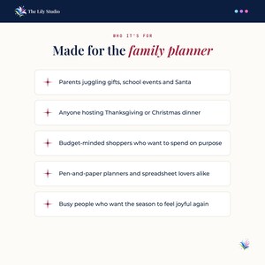 Who the planner is for: parents, hosts, budget-minded shoppers and busy families