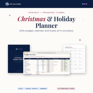 Christmas Planner Printable & Spreadsheet, Holiday Gift Budget Tracker