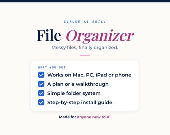 File Organizer AI Skill for Claude — Digital Download