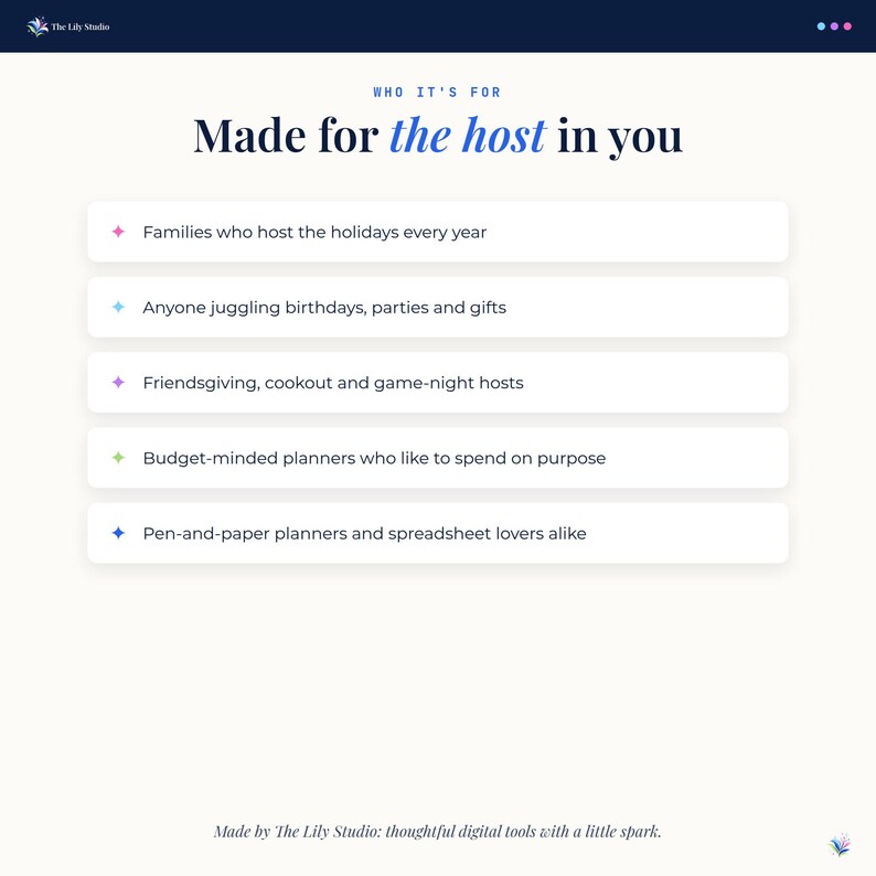 Who it's for: families who host the holidays, anyone juggling birthdays and gifts, party hosts, budget-minded planners, and pen-and-paper and spreadsheet lovers.