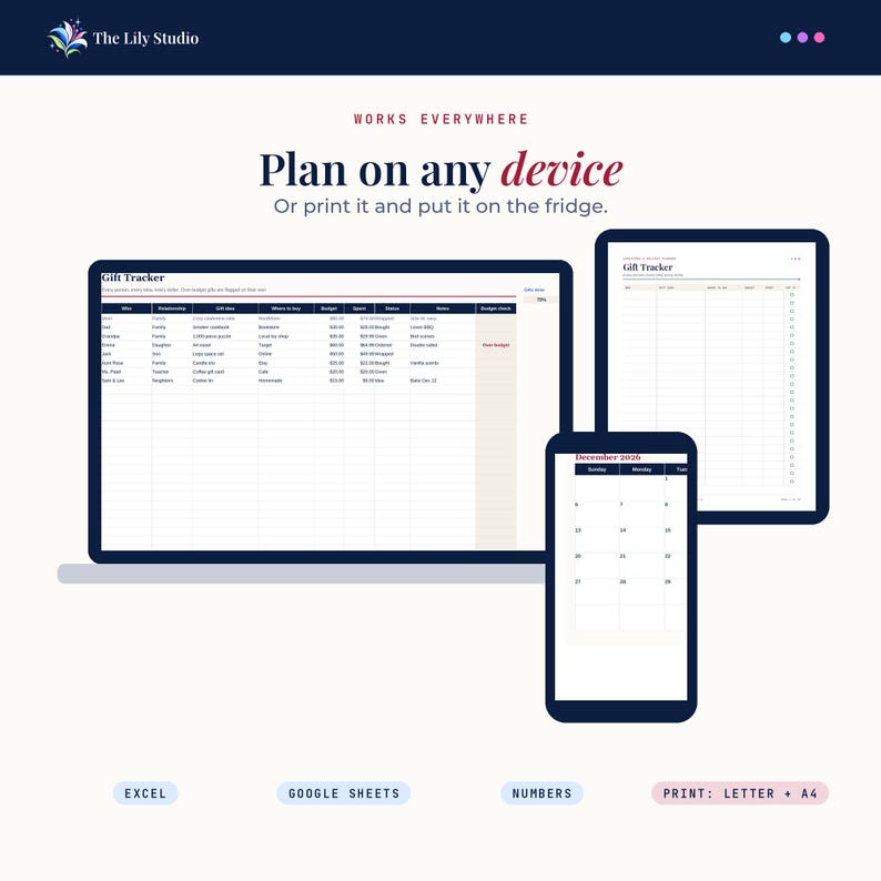 Planner shown on a laptop, tablet and phone