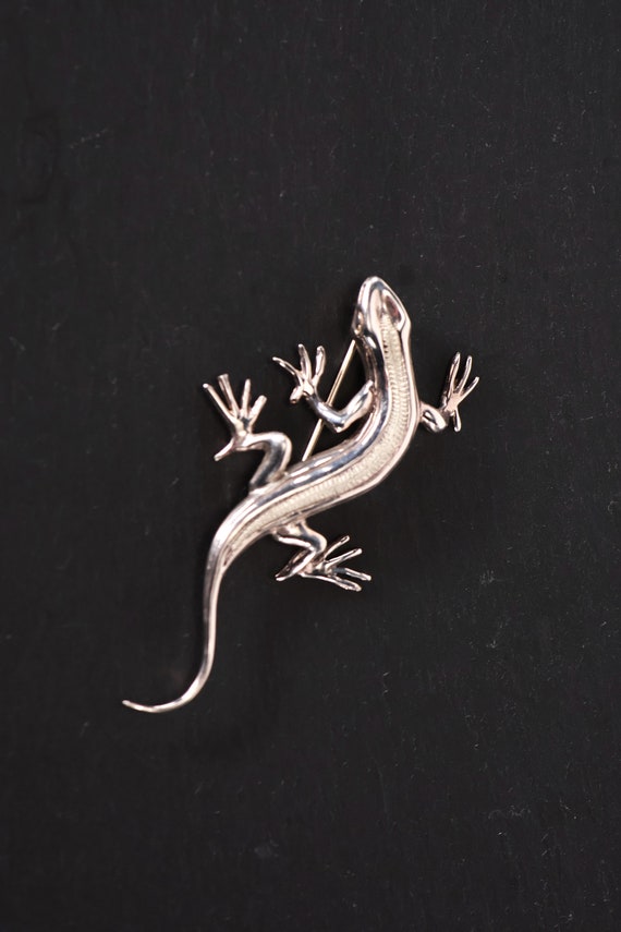 Mexican Taxco Sterling Silver Lizard Pin Vintage