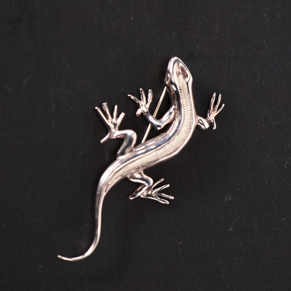 Mexican Taxco Sterling Silver Lizard Pin Vintage