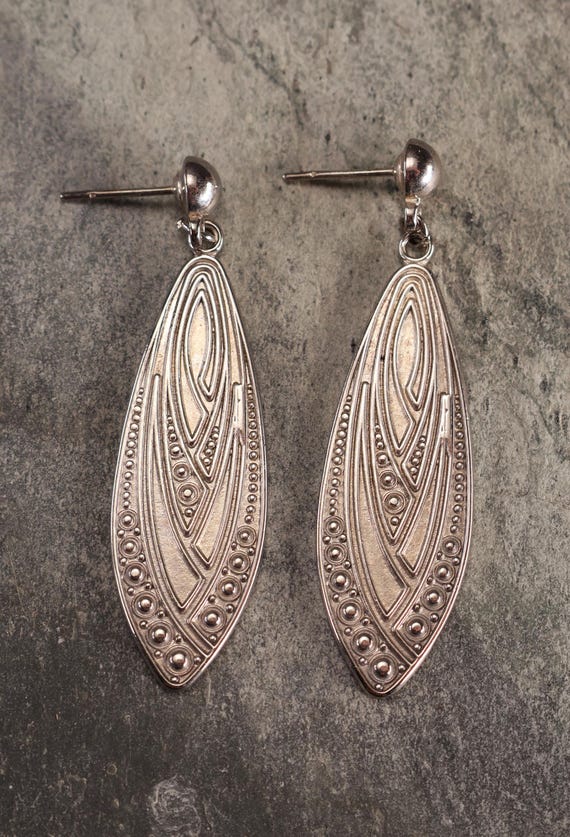 Art Deco Earrings Antique Dangle Statement - image 2