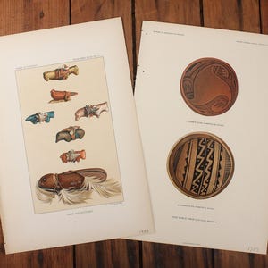 Ephemera Pages from the Bureau of American Ethnology Food Bowls and Prey God Fetiches