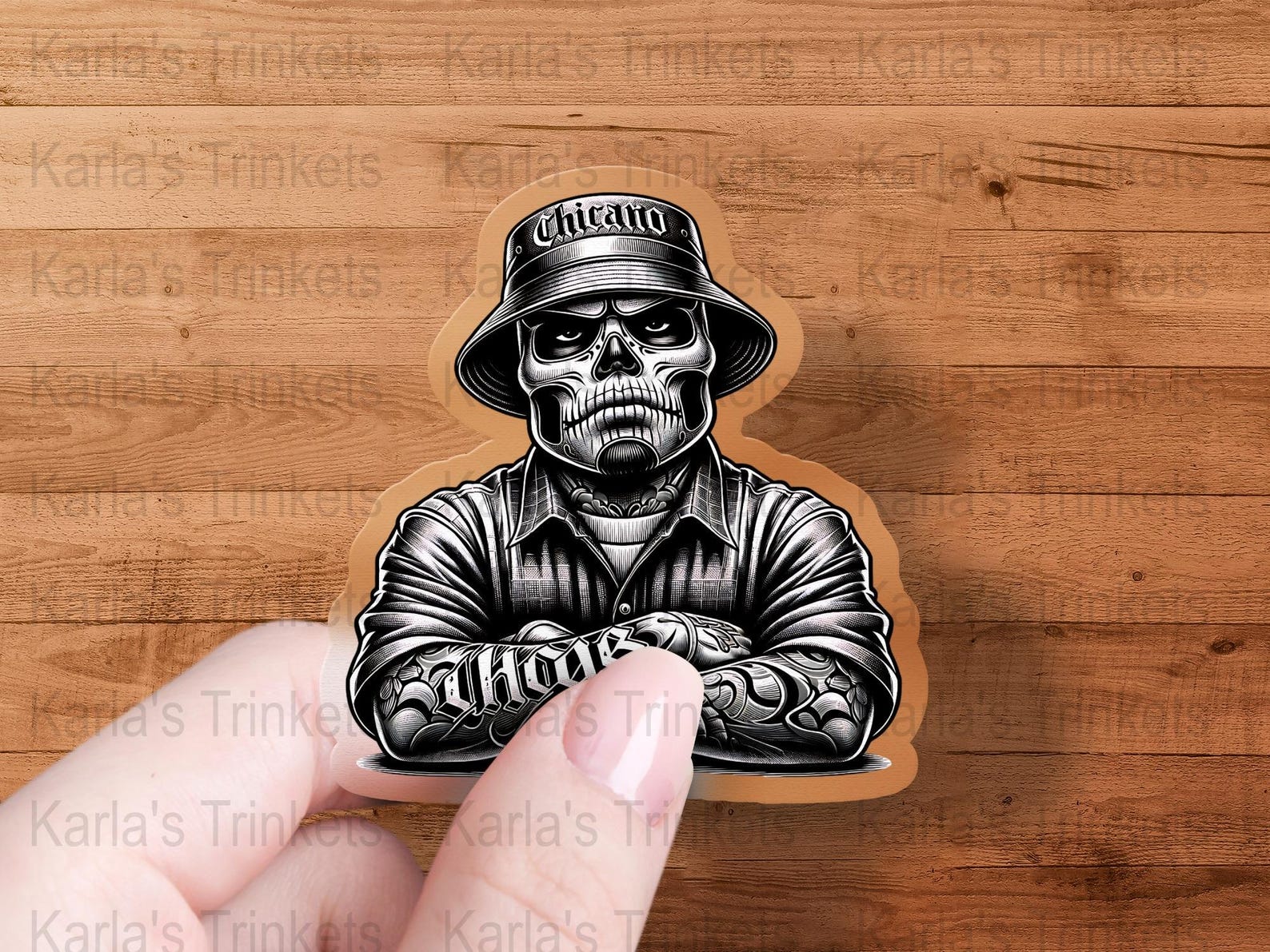 Chicano Lowrider Skull Clipart, Black and White PNG (digital Download ...