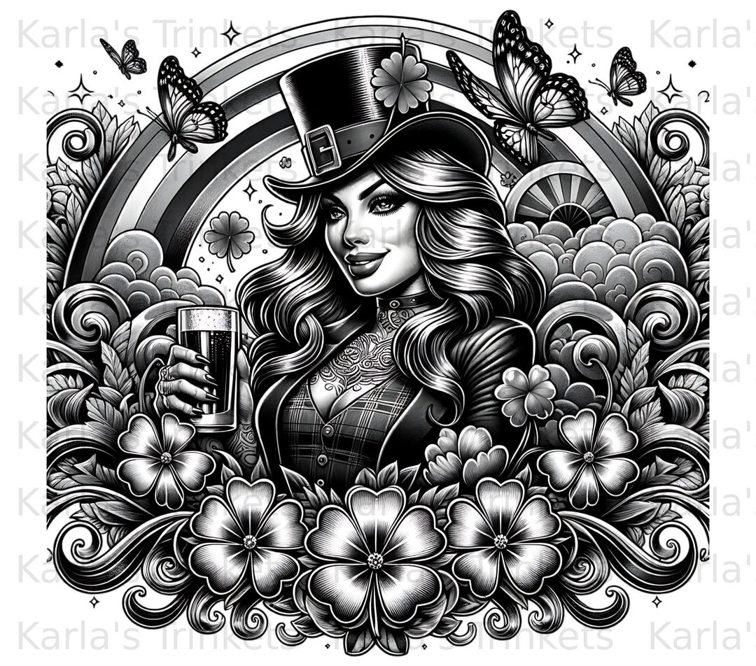 St Patrick's Day Clipart, Leprechaun Clipart Black and White ...