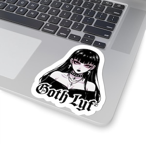 Goth Life Kiss-Cut Stickers Edgy Laptop Decals for Goth Aesthetic, Alternative Fashion & Dark Art Accessories Gift