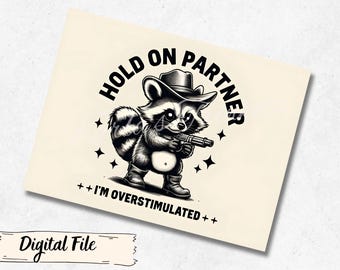 20oz Skinny Tumbler - Cowboy Racoon Design, Sublimation PNG, Cute & Trendy Drinking Cup, Perfect Gift for Raccoon Lovers