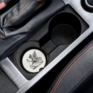 Enchanting Fairy Soapstone Car Coaster | Cute Car Accessory, Gift for Car Lovers, Butterfly Design, Fairy Lover Decor, Eco-Friendly