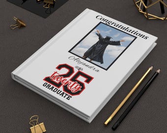 2025 Personalized Graduation Journal Guest Book Custom Graduate Memory Journal Advice Notebook His Her Keepsake Gift