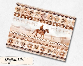 20 oz Western Cowboy Tumbler Wrap, Cowboy PNG, Southwest Sublimation, Digital Download