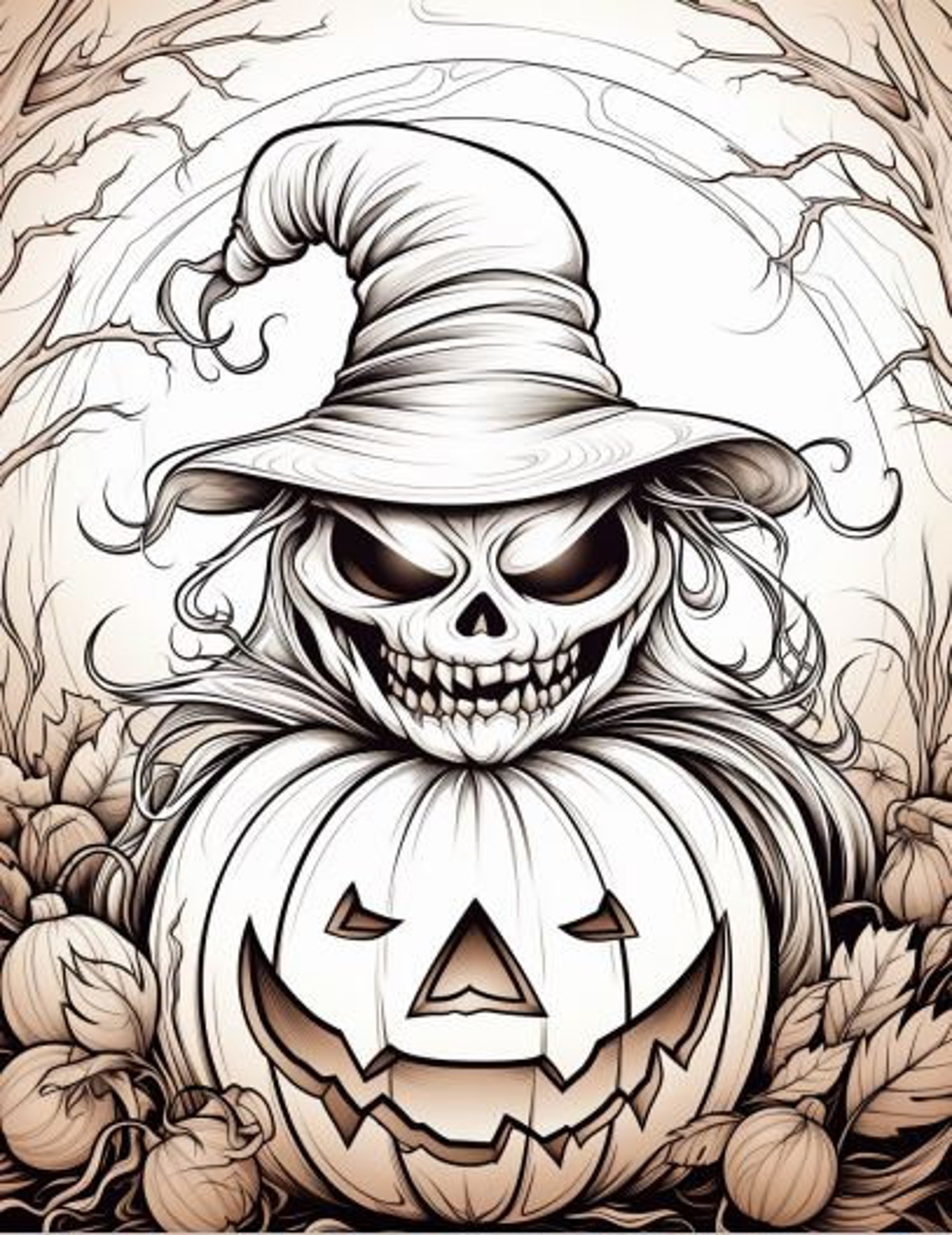 120 Happy Halloween Adult Coloring Pages - Etsy