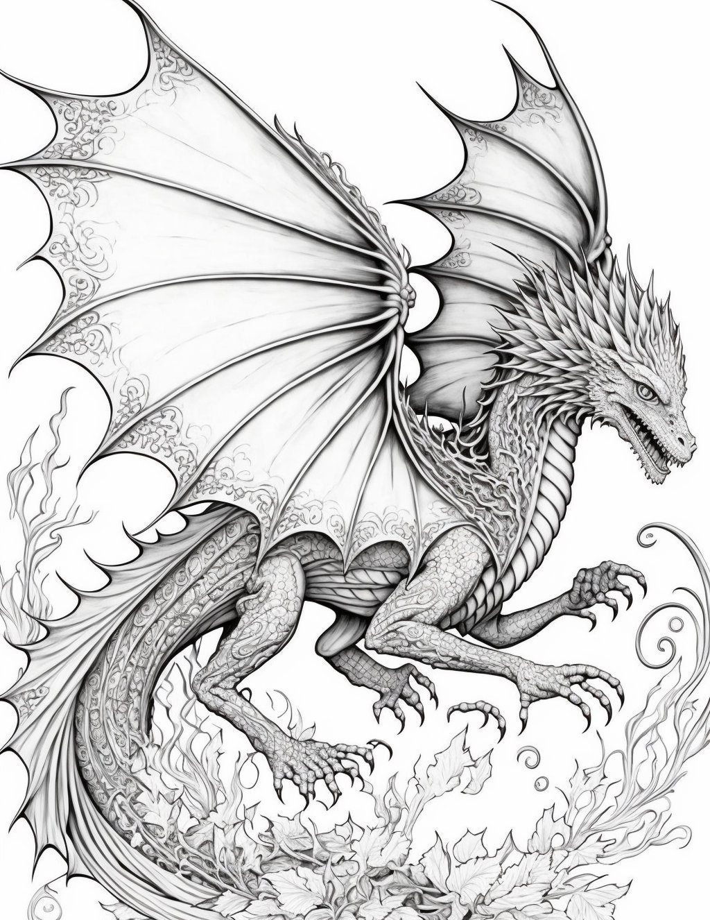 Relaxing Coloring Pages Dragons 100 Pages Etsy UK
