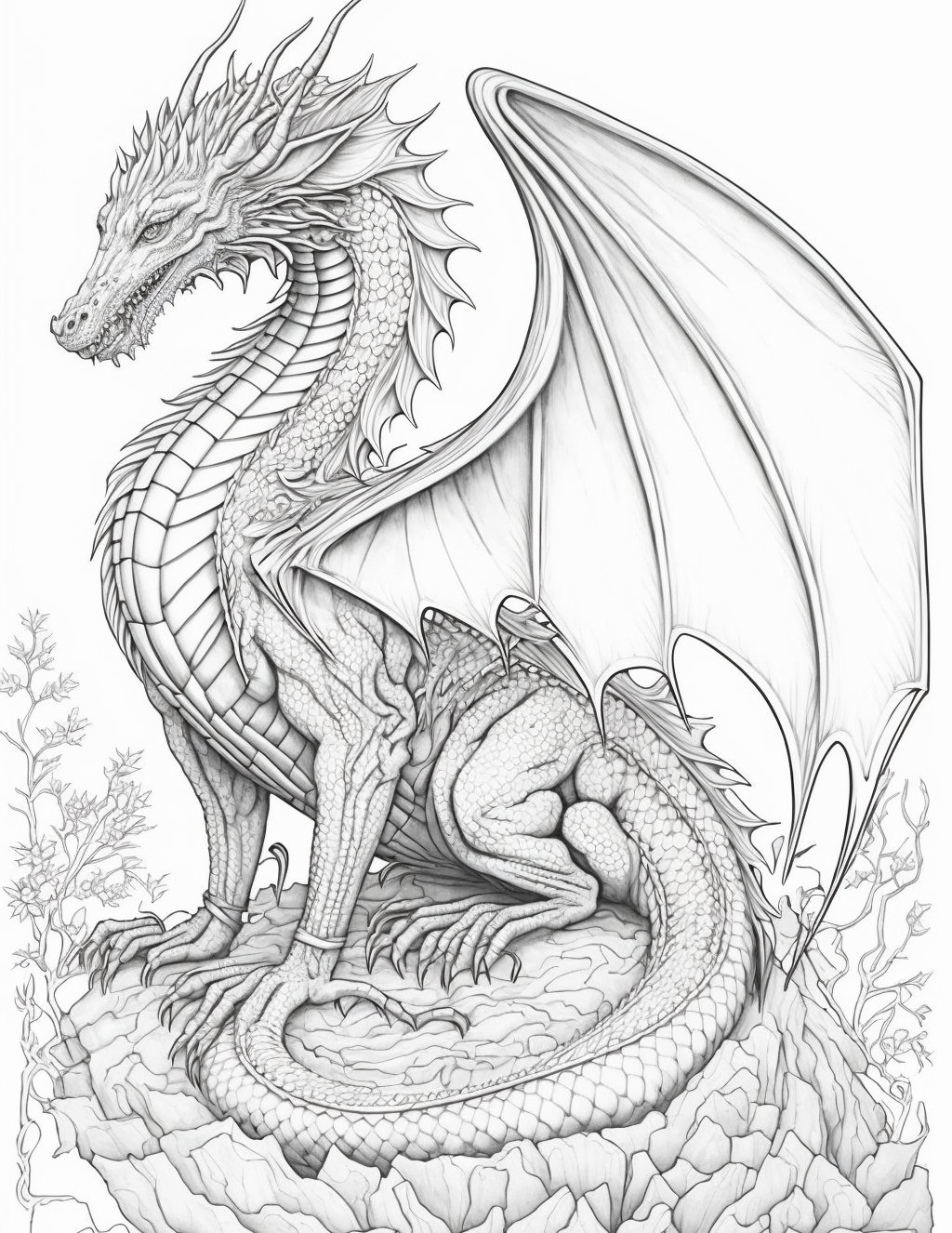 Free Printable Coloring Pages For Adults Advanced Dragons