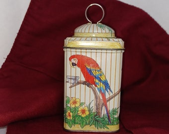 Collectible Vintage 1970's Keller-Charles Square Bird Cage Tin