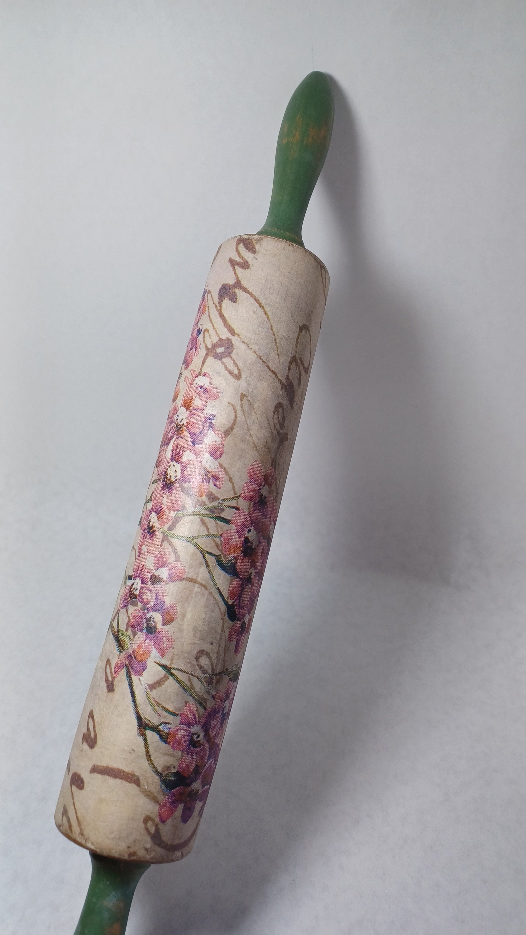 Beautiful Decoupaged Solid Wood Decorative Rolling Pin Etsy