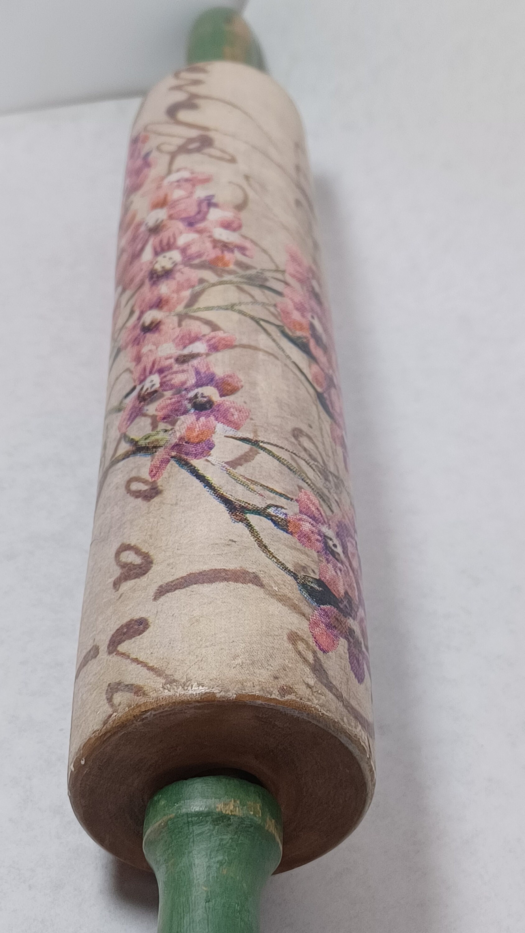 Beautiful Decoupaged Solid Wood Decorative Rolling Pin Etsy
