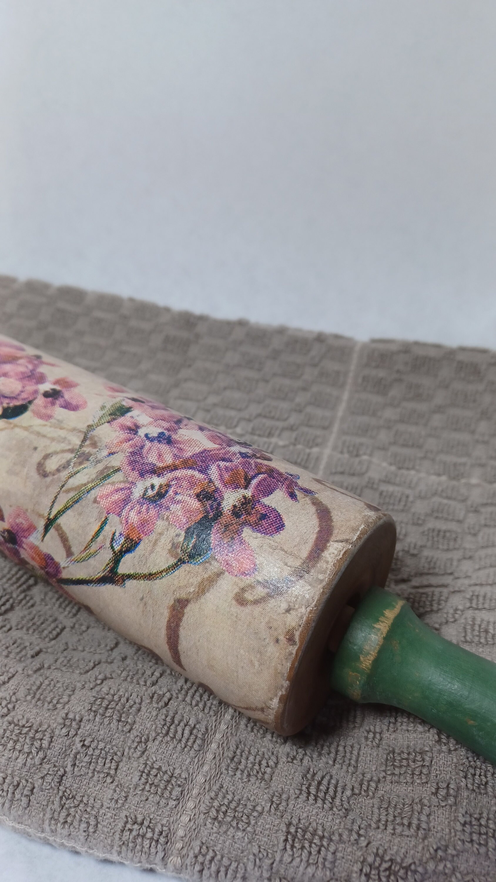 Beautiful Decoupaged Solid Wood Decorative Rolling Pin Etsy