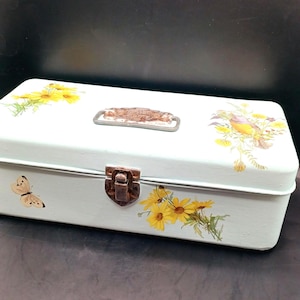 Upcycled vintage metal tool box