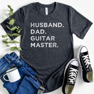 Husband Dad Guitar Master Shirt, Guitarist Dad T-shirt, Gift for Dad, Funny Dad Tee, Dad Birthday Gift, Musician Father&#39;s Day