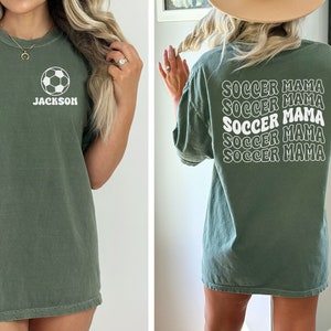 Camiseta personalizada para mamá futbolera, camiseta de fútbol con colores cómodos, camiseta personalizada para mamá futbolera, regalos para mamá futbolera, camiseta para el día del partido