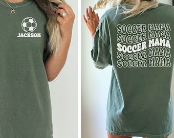 Custom Soccer Mama Shirt, Comfort Colors Soccer T-shirt, Personalized Soccer Mama Shirt, Soccer Mom Gifts, Game Day Tee