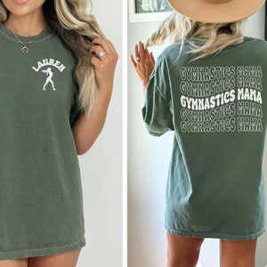 Custom Gymnastics Mama Shirt, Comfort Colors Gymnastics T-shirt, Personalized Gymnastics Mama Shirt, Gymnastics Mom Gifts