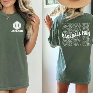Custom Baseball Mom Shirt, Personalized Baseball T-shirt, Comfort Colors Baseball Mama Shirt, Baseball Mom Gifts, Game Day Tee