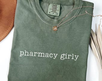 Comfort Colors Pharmacy Girly Shirt, Pharmacist Shirt, Pharmacy Technician T-shirt, Pharmacist Graduation Shirt, Pharmacy Student Gift