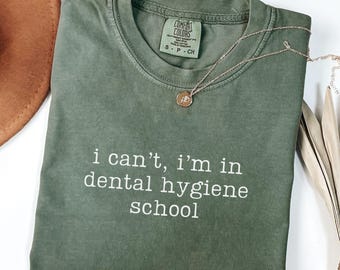 Camiseta «No puedo, estoy estudiando higiene dental», Camiseta de higienista dental, Camiseta de higiene dental, Regalos para higienistas dentales, Futura higienista dental