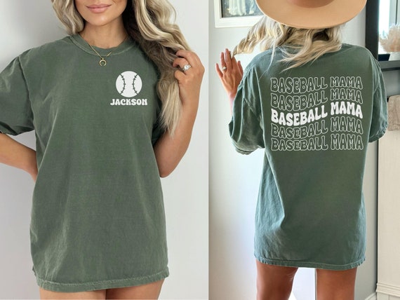 Custom Baseball Mama Shirt, Personalized Baseball T-shirt, Comfort Colors Baseball Mama Shirt, Baseball Mom Gifts, Game Day Tee