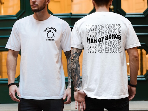 Custom Man of Honor Shirt, Team Bride Comfort Colors Shirt, Bridal Party T-shirt, Bridesman Proposal Gift, Wedding Shirts, Bachelorette Tee