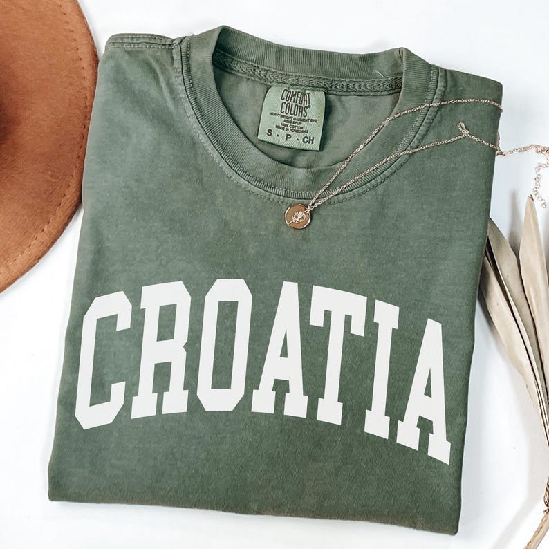 Croatia Shirt, Croatia Football T-shirt, Croatia Soccer Tee, Croatian Gift Moss