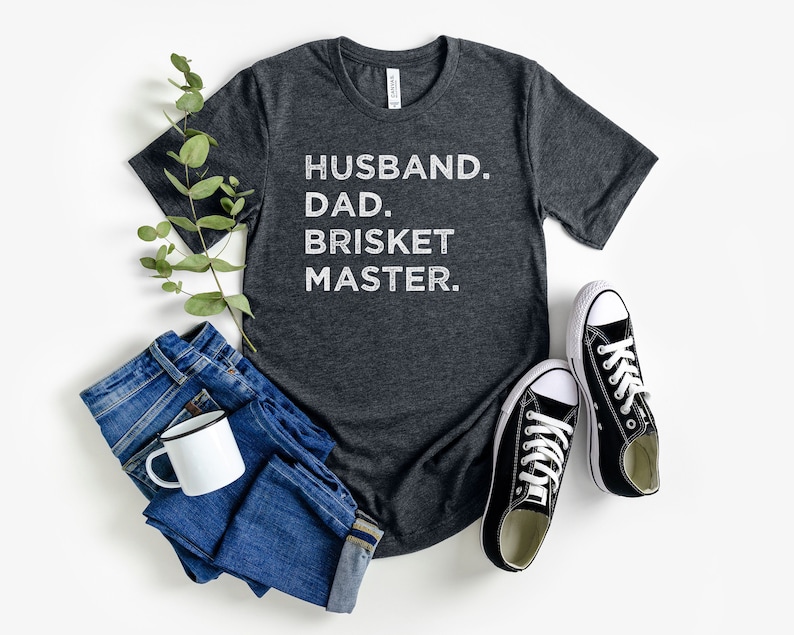 Husband Dad Brisket Master Shirt, Brisket T-shirt, Grilling Shirt, Barbecue Shirt, Bbq Gifts, Father's Day Gift Dark Grey Heather