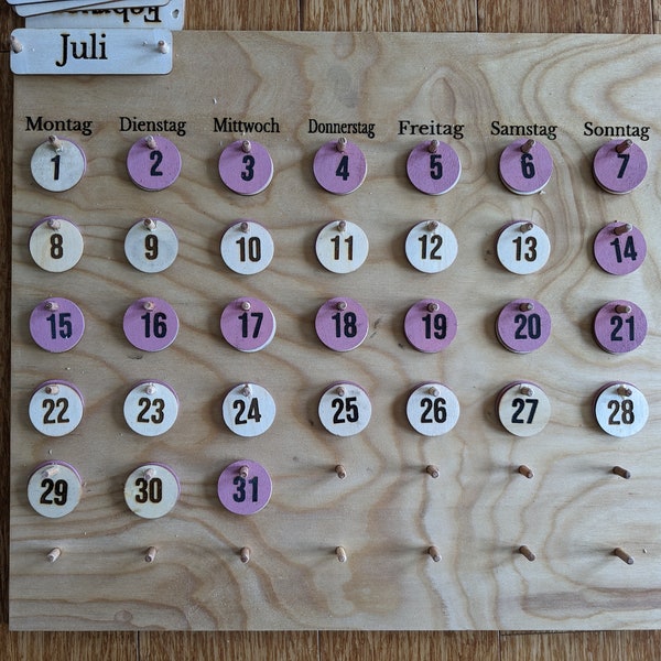 Kalender Montessori Kinder Holz Spielzeug Scheidung Trennung DIY