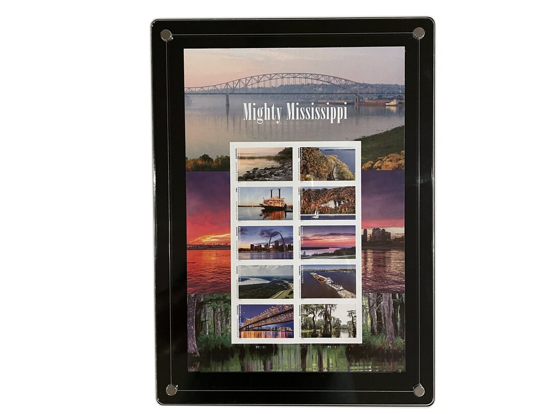 Display Frame for USPS Mighty Mississippi Stamp Sheet Etsy