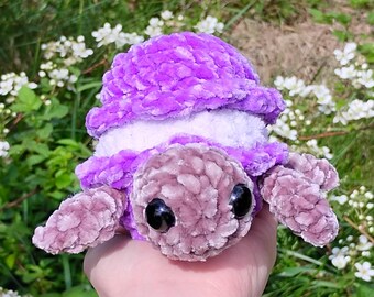 Crochet Macaron Turtle Plushie