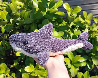 Crochet Gray Shark Plushie