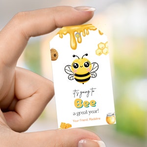 Etichette regalo Bee Back to School: etichetta regalo al miele modificabile (download digitale)
