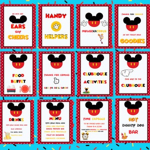 Mickey Mouse 8x10 Sign Package 17 Signs Free Condiment Labels INSTANT ...
