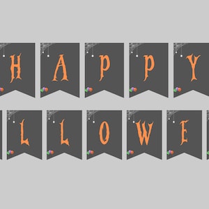 Halloween Banner, Happy Halloween Banner, Halloween Party Decorations, Halloween Party Banner, Pumpkin Ghost Banner, Printable, DIGITAL