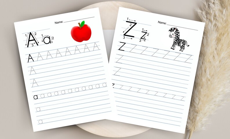 Alphabet Tracing Worksheet: Handwriting Chart for Preschool ...