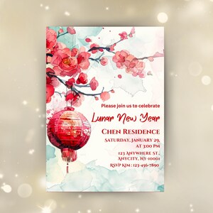 Lunar New Year Invitation: 2025 Year of the Snake, Editable Canva Template (Digital Download)