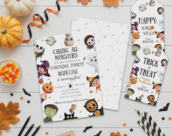 Editable Halloween Costume Party Invitation: Spooky Kids Birthday (Digital Template)