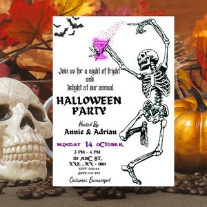 Editable Costumes And Cocktails Halloween Party Invitation Adult Halloween Party Digital Download Canva