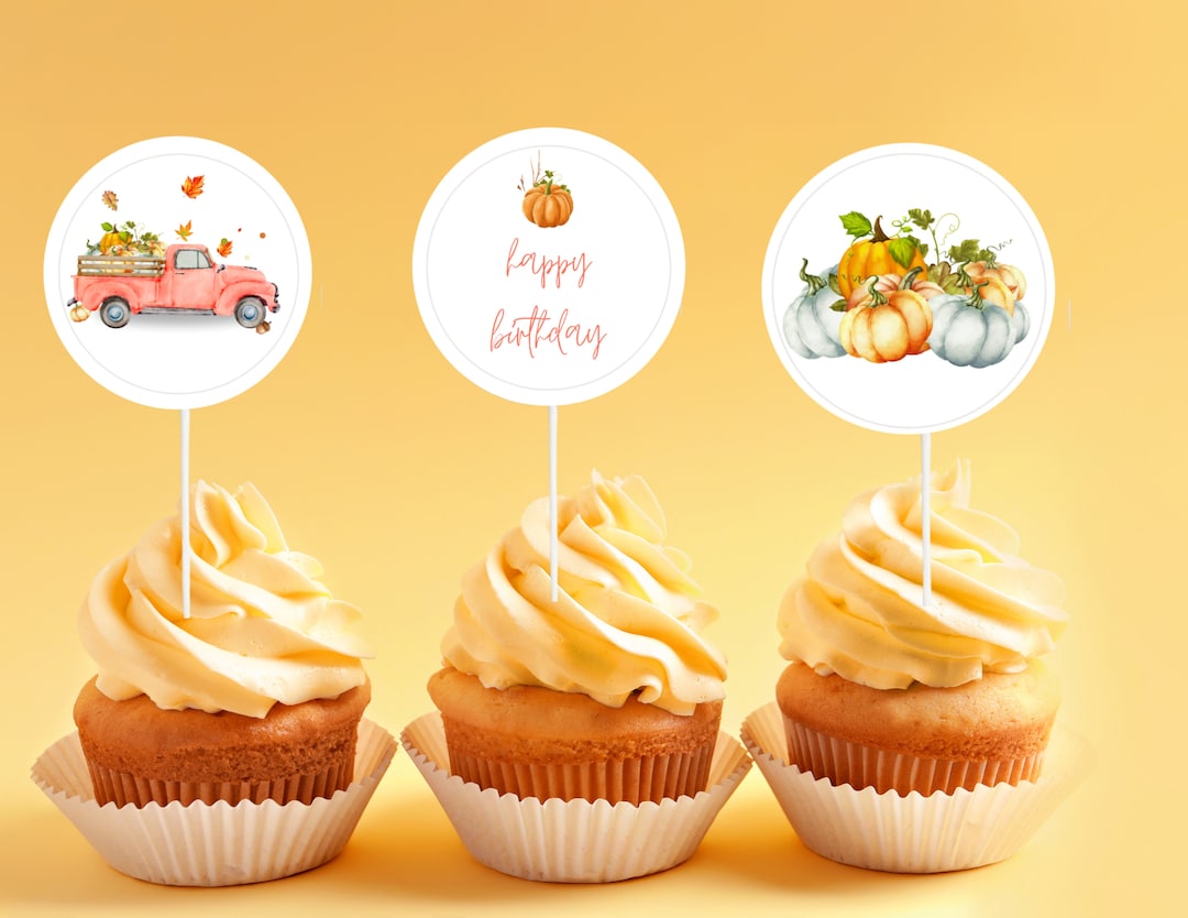 25-teilige Halloween Dekoration - Fledermaus Cupcake Toppers & Kürbis Tortenaufleger