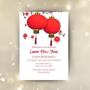 Editable Lunar New Year Invitation: Year of the Snake Canva Template (Digital Download)